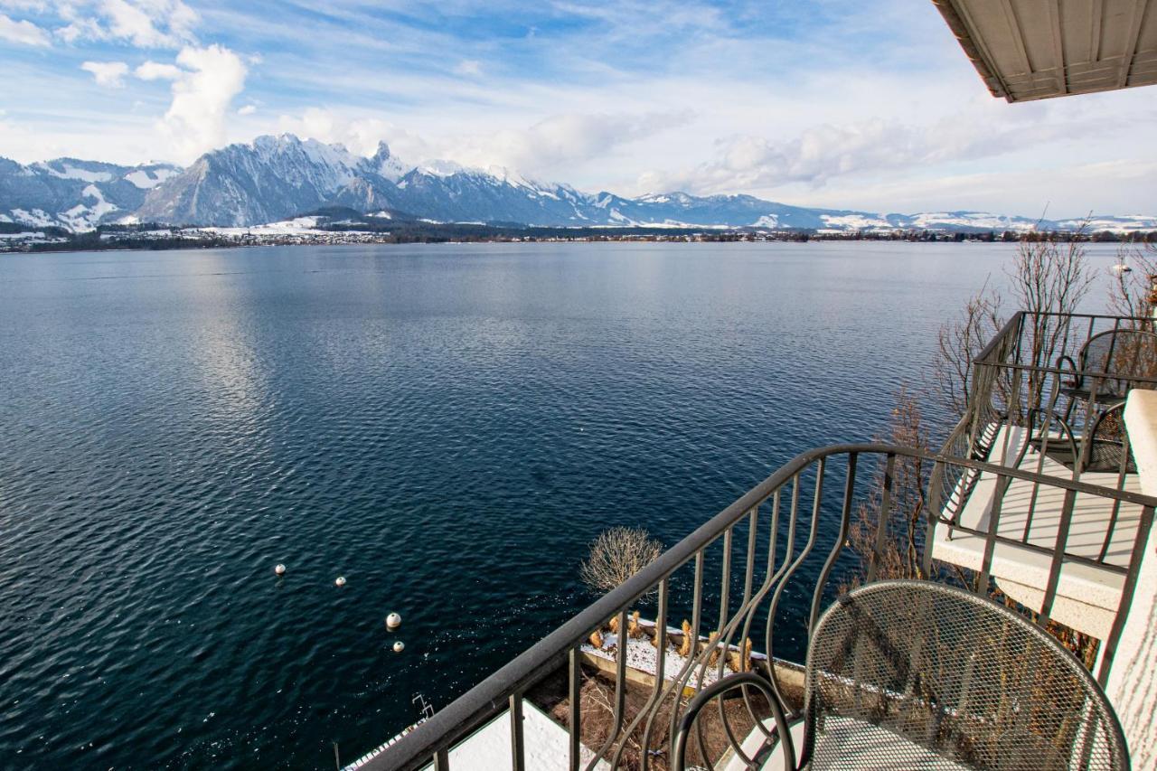 Hotel Restaurant Bellevue Au Lac Thun Exterior foto