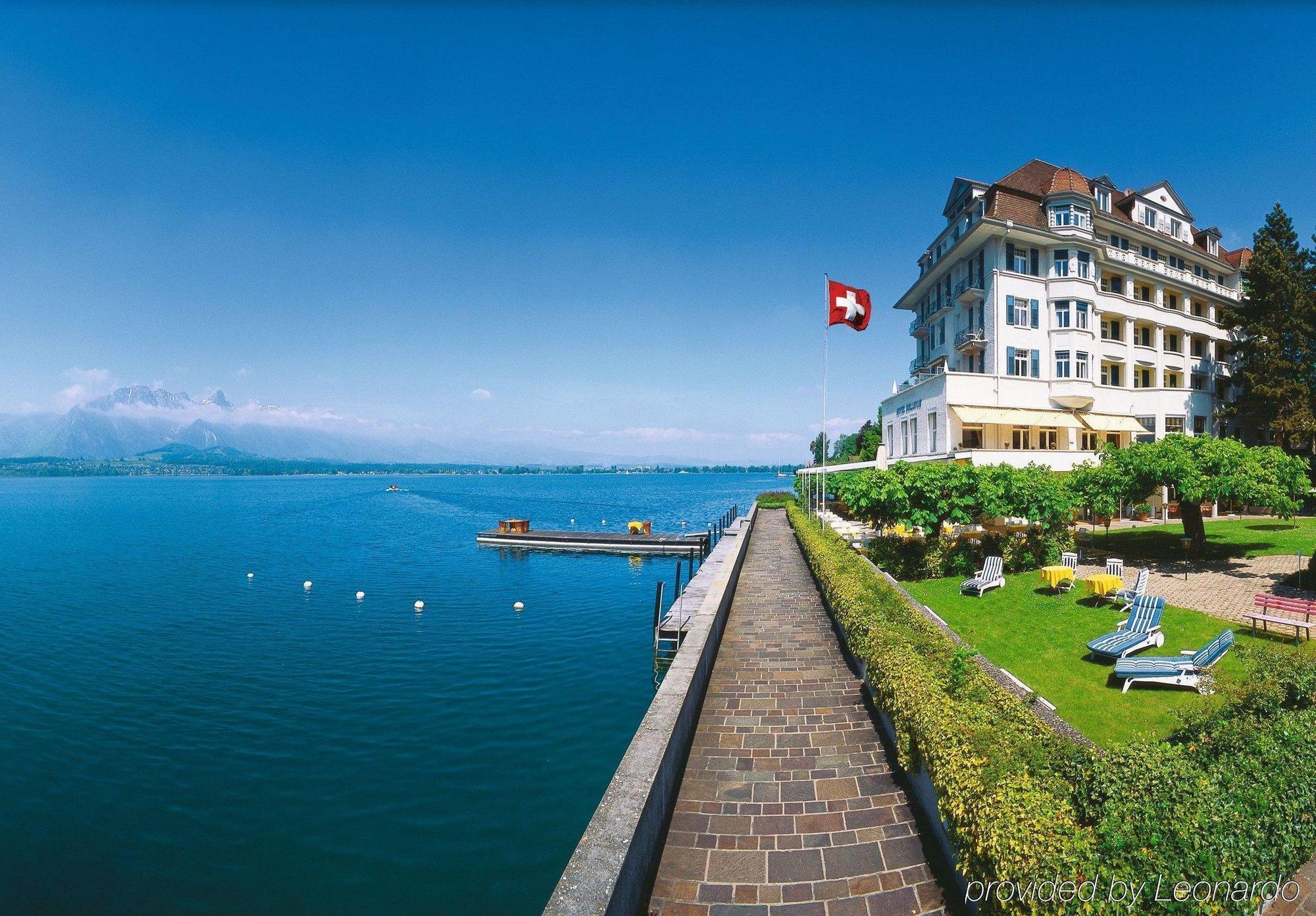 Hotel Restaurant Bellevue Au Lac Thun Exterior foto